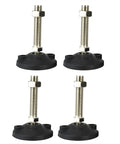 Heavy Duty Adjustable Leveling Feet For Cabinets Machinery Workbenches Tables And Shelving Units Swivel Levelers With Easy Height And Angle Adjustment For Stabilizing Heavy Equipment In Busy Workshop Settings, 4-pack black base