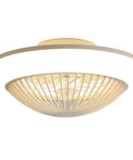 15 Inch Enclosed Bladeless Ceiling Fan with RGB Dimmable LED Light, top view showing modern design and light feature.