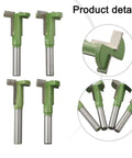 Heavy Duty Hard Alloy T Slot Cutters 8mm Shank For Woodworking: Set of 4 precision router bits with green handles and steel shanks.