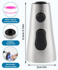Premium Stainless Steel Faucet Head Replacement With Three Spray Modes And Brushed Nickel Finish Universal Kitchen Attachment Kit showing Teflon tape and faucet top detail.
