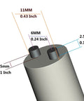 Close-up view of No Sweat One Way Screw Remover Extraction Tool For Tamper Proof Fasteners Size 8 To 10, showing measurement labels.