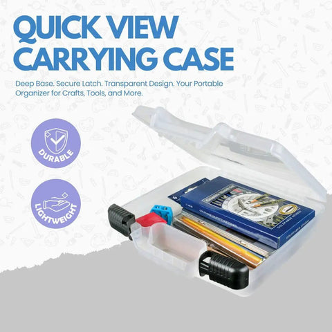 Straight Up Durable 10 Inch Quick View Deep Case For Arts And Crafts Keeps Your Paint Tubes Brushes Scissors And Creative Stash Totally Organized In This Translucent Carry Box