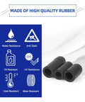 143 Piece Rubber Vacuum Cap Set, displays three black hose end caps, emphasizing material qualities like oil and heat resistance.