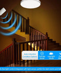 Plug In Wireless Motion Activated Light Control Kit With No Wiring Hassle 130 Ft RF Range on staircase, hands-free lighting