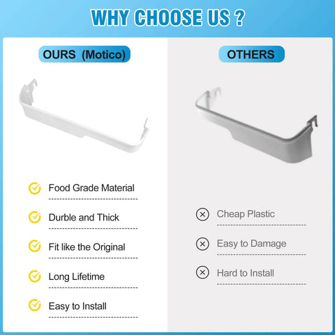 Comparative image of 2 Pack Refrigerator Door Bin Shelves Replacement For Kenmore Frigidaire Durable Eco Friendly Fits AP2115858 PS429868