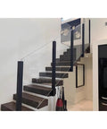 Kickass 304 Stainless Steel Glass Railing Side Support Bracket For Balcony And Patio Deck Posts on modern staircase.