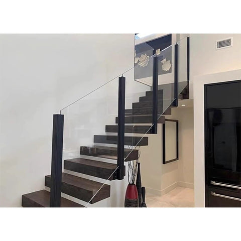Kickass 304 Stainless Steel Glass Railing Side Support Bracket For Balcony And Patio Deck Posts on modern staircase.