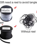 100 Foot One Quarter Inch PET Expandable Braided Sleeving Black Cable Sleeve For Car Audio Rig And HDMI Wires, Expands Up To 50 Percent For Easy Cable Management, Sturdy PET Material UL And RoHS Compliant, on reel