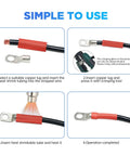 80 Pieces Copper Wire Lugs Battery Cable Ends Assortment For AWG 2 4 6 8 10 12 Gauge With 3 To 1 Heat Shrink Tubing