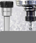 MT3 Taper Collet Chuck Holder For CNC Milling Lathe, Carbon Steel Build, MTA3 ER32 Compatible, close-up with milling tool