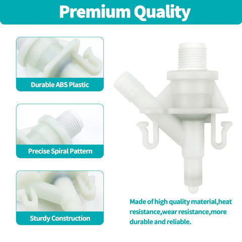 Premium Two Pack RV Toilet Water Valve Replacement Kit Fits Dometic Sealand Marine Toilets 300 310 320 Series, ABS plastic, durable design.