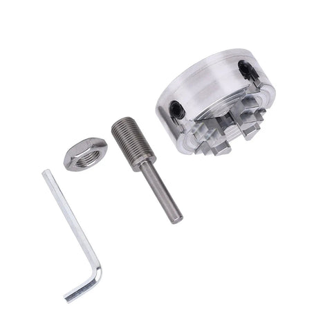 4 Jaw Lathe Chuck Set For Mini Lathe Alloy Steel Self Centering with Connecting Rod and Wrench, heavy duty accessory