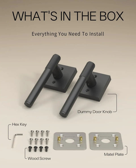 Matte Black 2 Pack Dummy Interior Door Handles With Lever And Deadbolt, Keyed Entry From Outside And Fast Thumb Button Lock Inside, All Keys Alike For A Simple, Secure Home Security Upgrade, with hardware