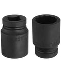 Two Beefy 41mm 12-Point Impact Socket With 1 Inch Drive, CR-MO Steel, 80mm Long, Radiused Corners, Black Phosphate Finish
