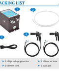 Packing list for Anti Static Ionizing Air Gun For Vinyl Records And Auto Painting, ProGrade High Voltage Generator