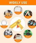 Industrial 150 Watt Hot Melt Glue Gun With US Plug Adjustable Temperature Includes 10 Glue Sticks And 5 Copper Nozzles