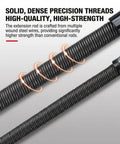 Close-up of One Half Inch Flexible Socket Drill Bit Shaft Extension showing dense precision threads.