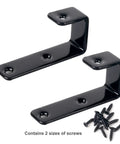 Heavy Duty Bunk Bed Ladder Hooks Keep Kids Beds Rock Solid Durable Black Steel Brackets Fit One Inch Rails Like A Charm For Loft Camper And RV Setup With Mounting Hardware Ready Two Pack displayed with screws.