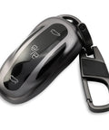 Tesla Key Fob Cover With Keychain Grippy TPU Case For Model 3 Model Y Model S, showing slim fit and shockproof protection