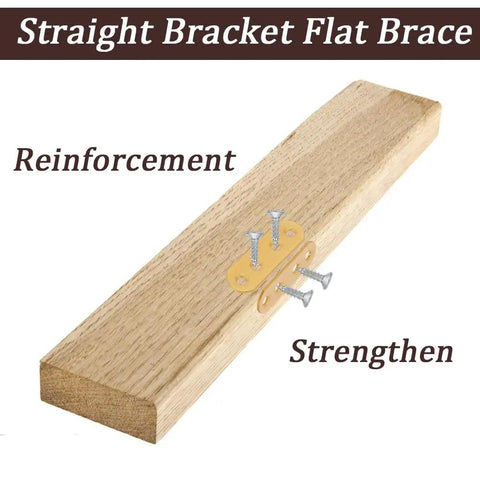 Golden Flat Straight Mending Brackets Kit With 80 Screws 20 Pieces Metal Fixing Plates for wood reinforcement and strengthening