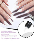 Hands with nail art using Airbrush Gel Nail Polish White for French Ombre Mani HEMA Free and Dilution Free Non Acetone Formula 15ml