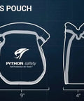 Front and side outline of Canvas Camo Small Parts Pouch With Self Closure System Belt Loops And Harness Compatibility For Easy Carabiner Access