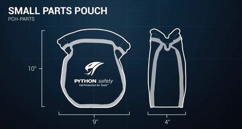 Front and side outline of Canvas Camo Small Parts Pouch With Self Closure System Belt Loops And Harness Compatibility For Easy Carabiner Access