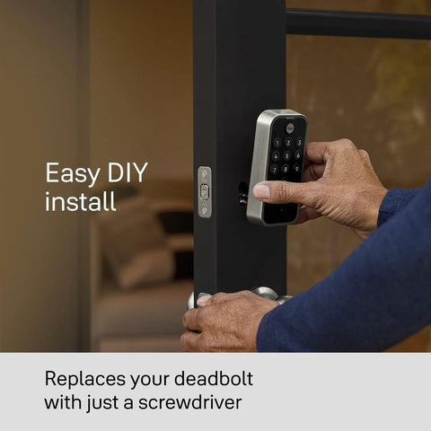 No Sweat Keyless Entry Keypad Deadbolt For Front Door Security Featuring Sleek Satin Nickel Finish And Auto Locking Bolt Providing Solid Home Protection Straight Up Without Apps For Easy Guest Access