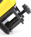 Close-up of the adjustment knob and mounting mechanism of the digital automatic fish food feeder for reliable feeding.
