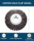 6 Inch Aluminum Oxide Flap Wheel With 1 Inch Arbor For Bench Grinders 240 Grit Sander Disc showing center hole and flap design.
