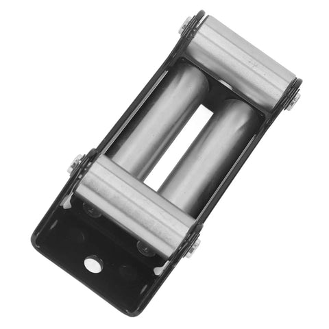 Heavy Duty Roller Fairlead 6000LB Load Capacity For Electric Winches Steel Cable Guide Off Road Recovery Gear Industrial Towing And Pulling Built To Withstand High Tension And Harsh Environments, steel roller close-up
