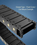 Cable Drag Chain 25x77mm Closed Type R55 For CNC Machines, Robotics And Automation, One Direction Bending Radius 55mm