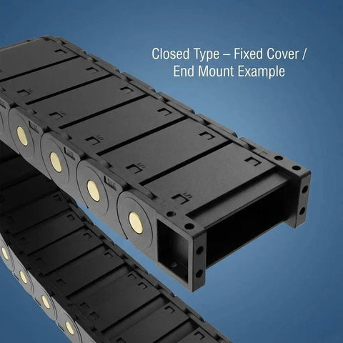 Cable Drag Chain 25x77mm Closed Type R55 For CNC Machines, Robotics And Automation, One Direction Bending Radius 55mm