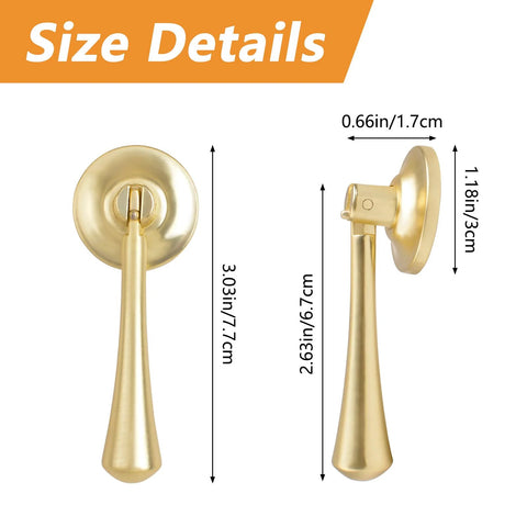 Teardrop Shaped Cabinet Pulls 4 Pack Solid Brushed Gold Pendant Handles Knobs Zinc Alloy With Mounting Screws size details
