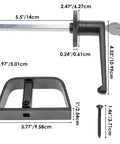 Top Notch 5 1/2 Inch Shed Door Lock L Handle Kit With Two Keys built tough, showing dimensions, chrome zinc alloy material.