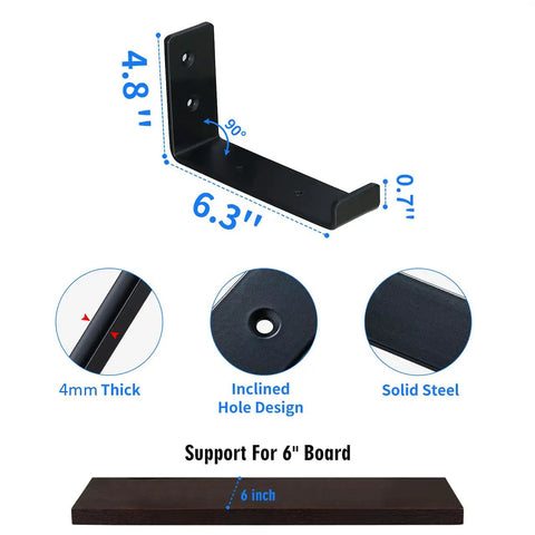 Heavy Duty Steel Shelf Brackets 8 Pack Built To Last 6 Inch Shelf Bracket Supports Tough As Nails Cold Rolled Steel With Embedded Screw Holes