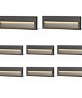 Low Voltage Outdoor Step Lights Kit 12V AC Landscape Stair Lighting 8 Pack shown in black metal finish