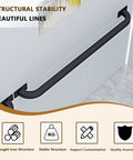 Built Tough Stair Railing Handrail Wall Mount Indoor Banister Wrought Iron Brackets adjustable design on wall, matte black finish.