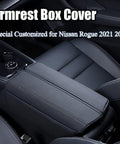 Nissan Rogue Leather Center Console Armrest Cover With Side Pockets Fits 2021 2022 2023 2024 2025 2026 visible installed