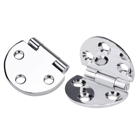 Rock Solid 180 Degree Copper Chrome Plated Folding Butt Hinges 45 By 30 By 1.5 Millimeter With Screws 2 Pack closed and open view