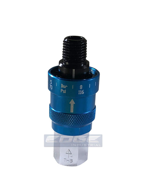 Adjustable In Line Pressure Regulator For Pneumatic Tools One Quarter Inch NPT Inlet To One Quarter Inch NPT Outlet close view