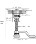 Heavy Duty 316 Stainless Boat Cam Latch With Flush Hatch Pull dimensions showing height, width, and handle details