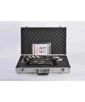Slick Digital Hardness Tester Featuring C Clamp Portable Durometer Gauge For Steel Copper And Aluminum in storage case with accessories.
