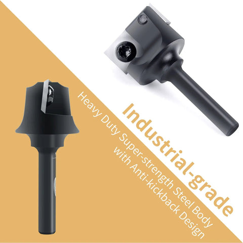 CNC Spoilboard Surfacing Router Bit With One Inch Cutting Diameter And Quarter Inch Shank Carbide Insert Two Wing Planer Bit