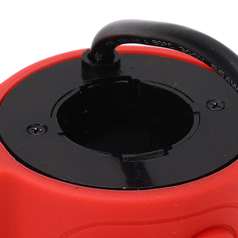 Red ABS and gel frame of Thumb Throttle Accelerator For Electric Scooters, Dope Precision Replacement with cable outlet detail.