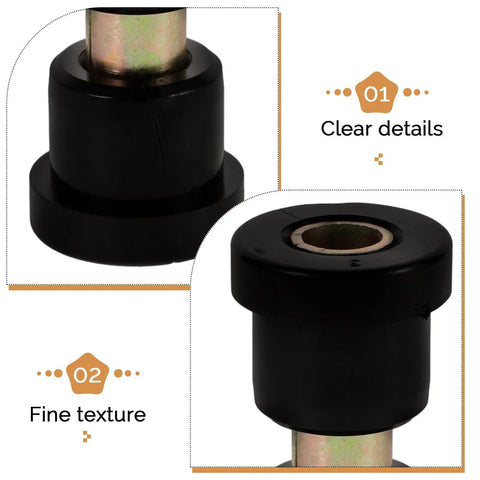 Durable Rear Leaf Spring Bushing Kit for Golf Carts with rubber texture and metal core, detailed close-up view, easy install part.