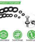 650 Piece Nylon Flat Washer Set Black Plastic Washers Assortment For Screws And Bolts 7 Sizes M3 To M12 DIY Friendly