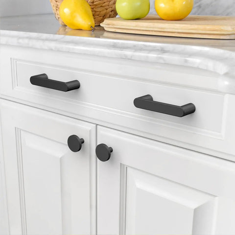10 Pack Matte Black Kitchen Cabinet Pulls 3.75 Inch Hole Centers Modern Hardware For Cabinets Cupboards And Drawers Sleek Durable
