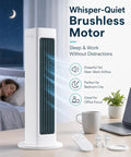 Ultra Quiet Bladeless Personal Cooling Fan With Cordless Rechargeable Power for Bedroom or Office Oscillating Desk Cooler