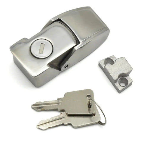 Stainless Steel Cabinet Hasp Latch With Toggle Lock DK604 Heavy Duty Security Lock for Cabinets and Chests Includes Two Keys